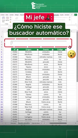 Crea un buscador automático en Excel. 😳🔥 #excel #exceltips #exceltutorial #excelbasico 