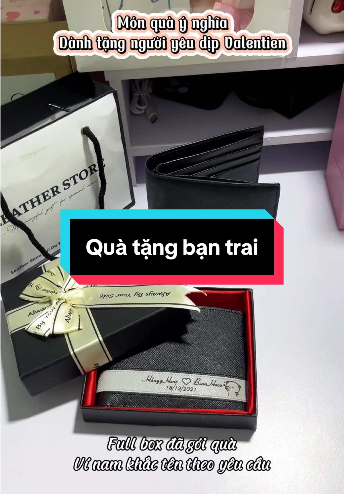 Quà tặng Valentine ý nghĩa dành cho anh người yêu #quatangbantrai #quatangvalentine #vikhacten #leatherstore #quatangynghia #14_2 #fyp #xuhuong 