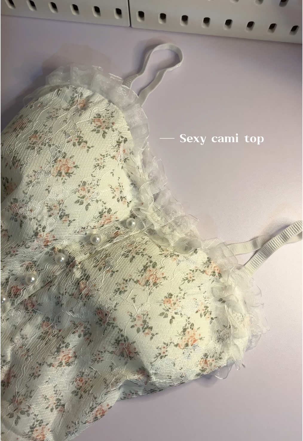 Cami top with pearl 🦢🫧 #top #camitops #girltop #fyp 