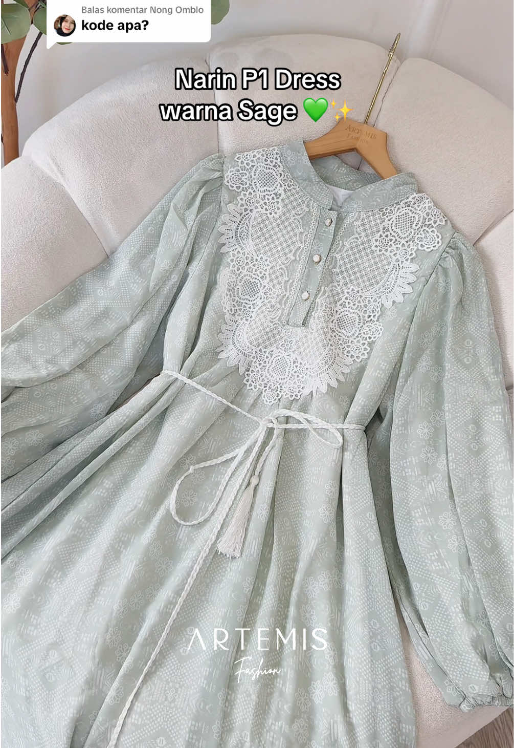 Membalas @Nong Omblo order di live kakak atau klik keranjang kuning sekarang 💚✨ #fyp #belanjaditiktok #produklokal #raya2025 #artemisfashionlive #dressraya #lebaran2025 #dresslebaran #gemislebaran #gamisceruty #narindress 