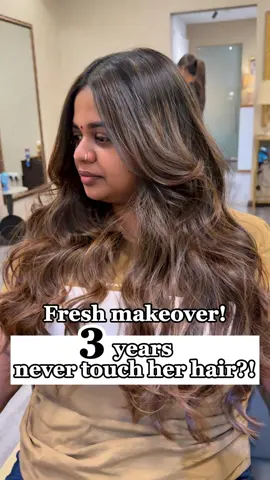 3 years never touch her hair?! She want to give herself a fresh new look!🥰✨ - Location 📍 “Hairbae Salon JB” (Restaurant & Salon) ✨Tap link on bio for appointments✨ #hairbae #hairlife #hairstyles #haircolour #hairideas #haircut #layeredhaircut #layercut #hairtips #indian #indianhsirstyles #indianhairstylist #indianwedding #indiancommunity #indianfood #hairfashion #hairhighlights #fringecut #makeup #indianmakeup #indianmakeupartist #indiancommunity #india #haircut #jbhairsalon #curlyhair #tiktok #tiktokmalaysia 