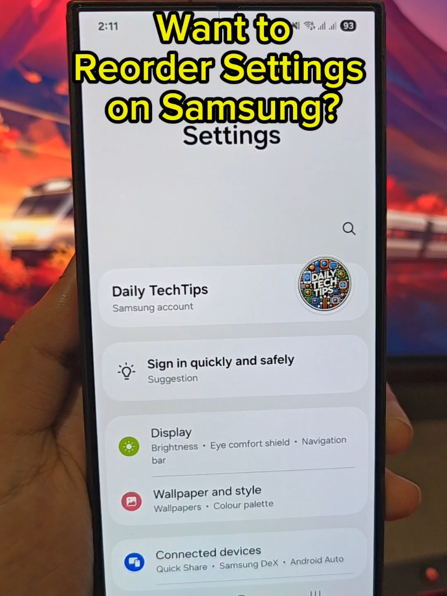 Samsung Hidden Feature - Reorder Settings on Samsung Phone 📱  #samsungtips #oneui7 #oneui6  #goodlock #s25ultra #s24ultra 