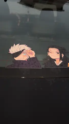 I can’t help but smile when I see these two and I hope it makes the drivers behind me smile too #satosugu #jujutsukaisen #jjk #anime #animetiktok #anitok #animeships #sugurugeto #suguru #geto #satoru #gojo #satorugojo #gojosatoru #fy #fyp #foryoupage #foryourpage #sticker #rain #decals 