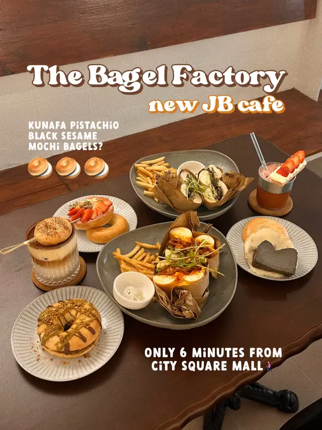 Loveeed how much variety they have here like black sesame and Kunafa?! I’ll be going back for others like the garlic cream cheese 🥹 #bagel #bagels #fyp #fypage #fypp #foryou #brunch #cafe #sgcafe #jb #tiramisu 