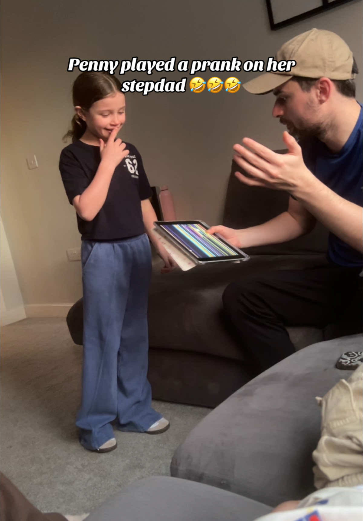 HAHAHAHA she played it good 😂😂😂 His face & reaction though lmao  #daughtersoftiktok #stepdadsoftiktok #prankvideo #bestmates #tik_tok #fyp 