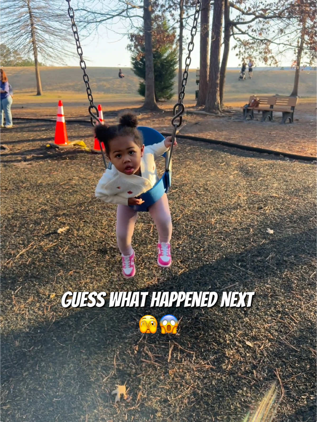 We all know how these park days can go lol  But just kidding everything was great she just realized she was swinging forreal and freaked out a little #kids #toddlertok #swingset #OhNo #MomsofTikTok #momsbelike #parkday #prettyday #sunnyskies  #CapCut #fyp #fyppppppppppppppppppppppp 