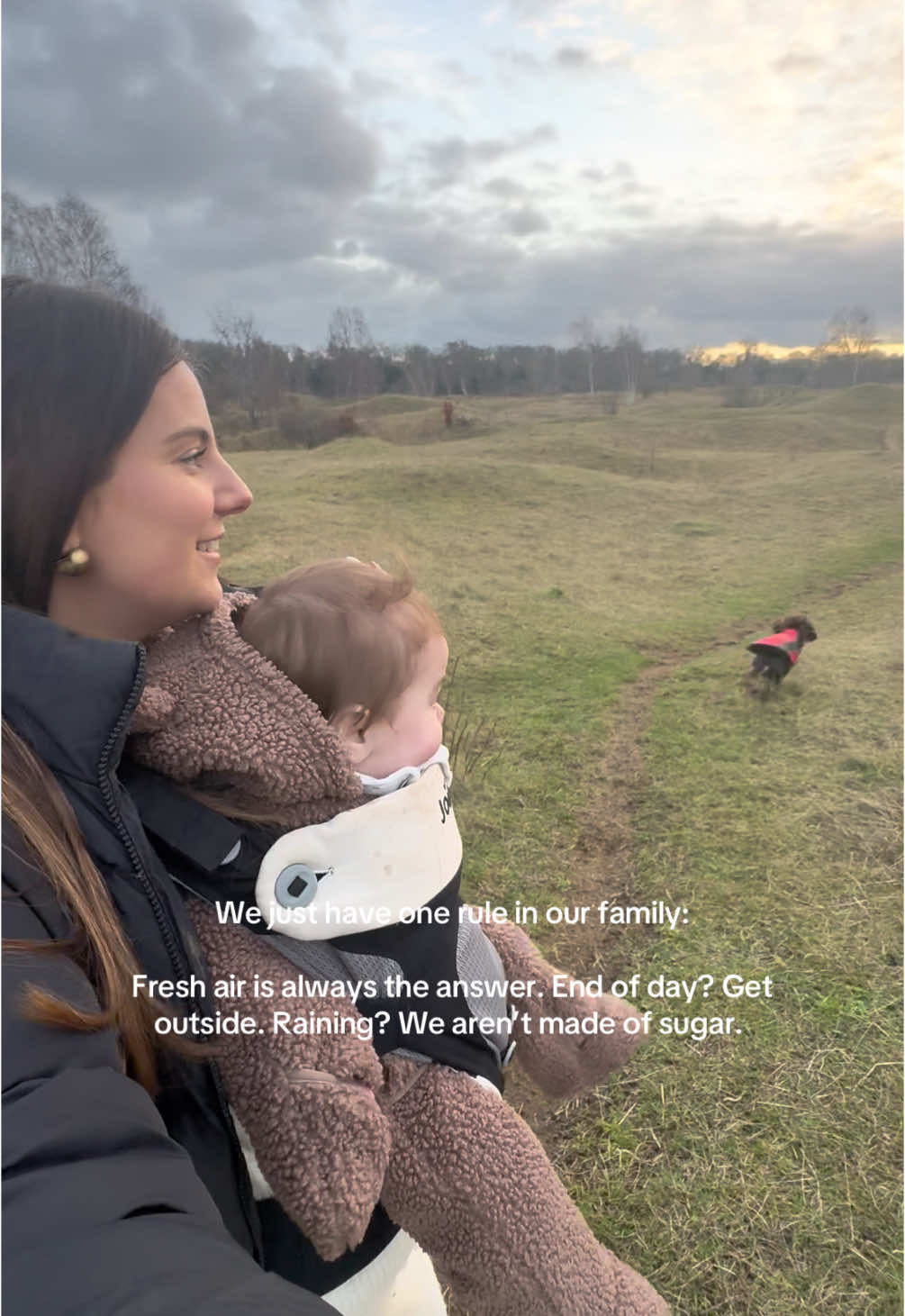Our none negotiable, we are outside even for just a short walk, every single day! ✨ #firsttimemum #mumsoftiktok #mumlife #babyboy #freshair #dogwalk 