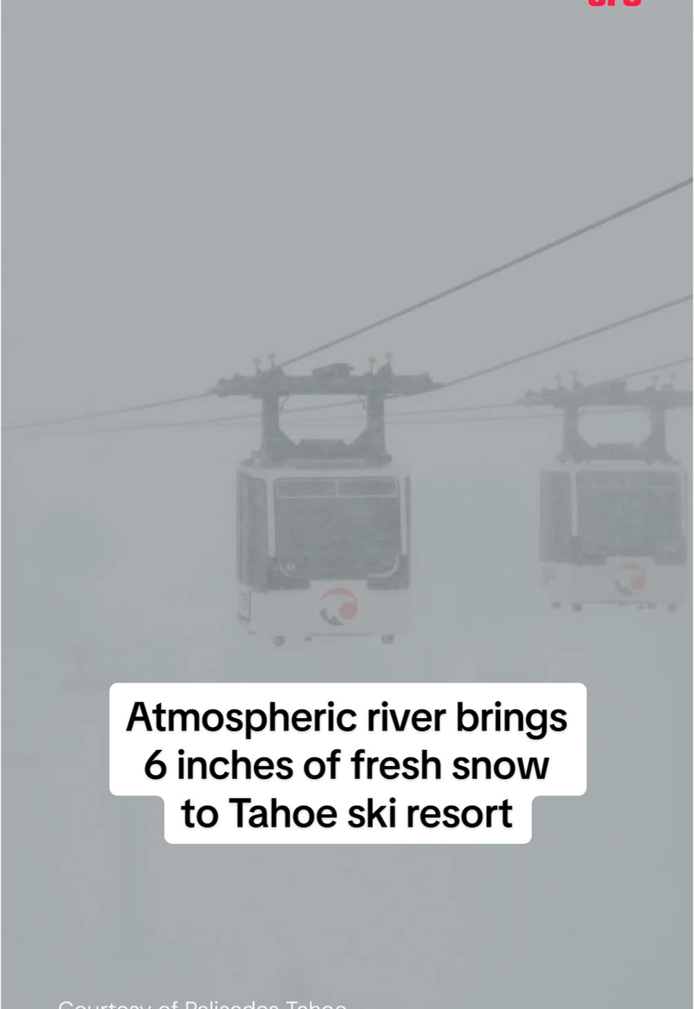 Palisades Tahoe ski resort saw six inches of fresh snow after several days of high-elevation rain. Snowfall is expected to continue accumulating through Friday. Get the latest Northern California weather updates at the link in bio. #laketahoecalifornia #tahoe #skiresort #skii #snowstorm #atmosphericriver #rainfall #snowing #norcal 