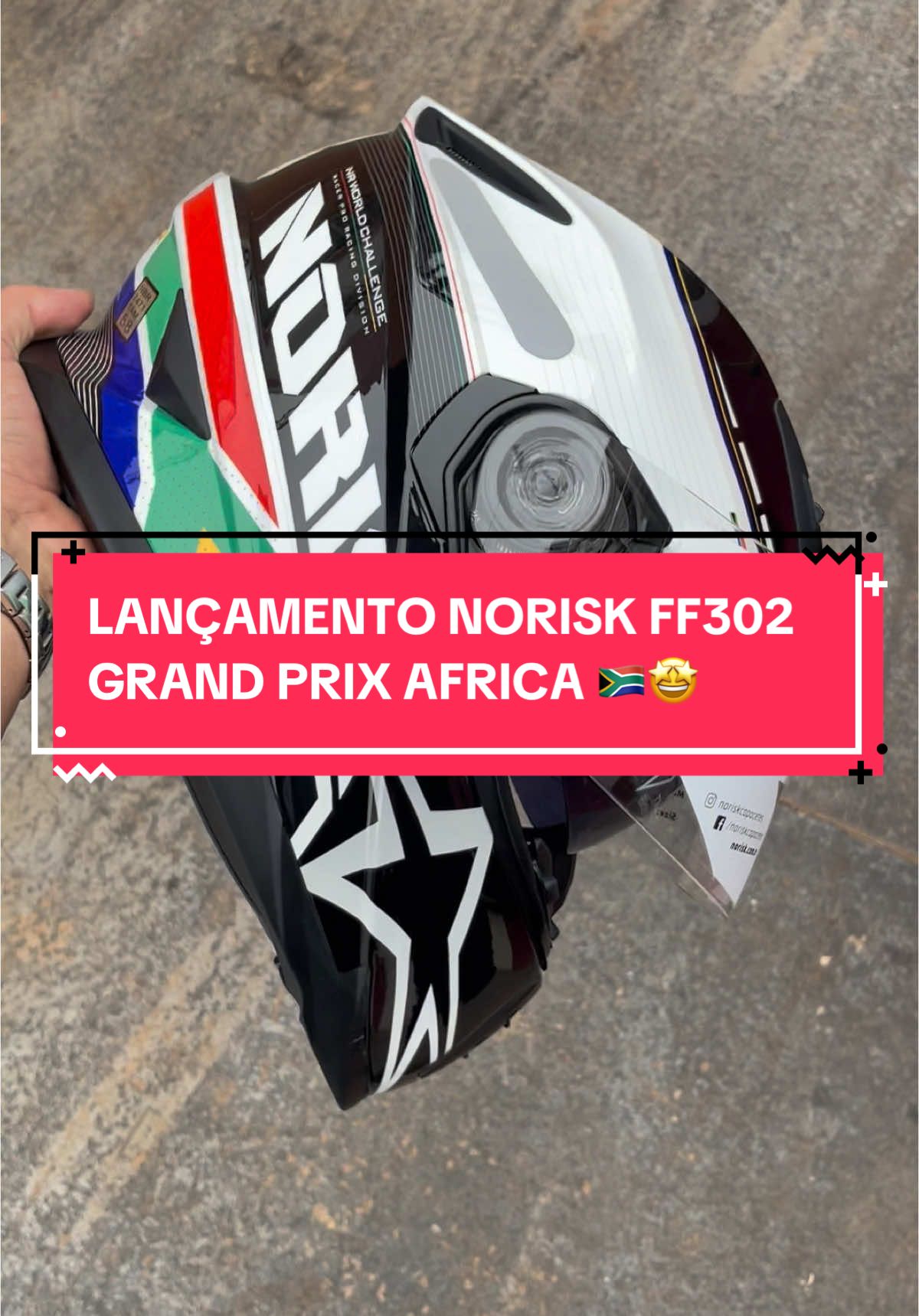 Um dos mais esperados.. 🤩 NORISK FF302 GRAND PRIX ÁFRICA 🇿🇦 📍Av. Presidente Ernesto Geisel, 3749 📲 WhatsApp (67) 992028096  🖥 www.xitaomotos.com.br Enviamos para todo Brasil 🇧🇷 #norisk #africa #capacetels2 #capacete #xitãomotos #biker #acessóriosdemoto #helmet #ms #noriskcapacetes #capacetesnorisk #norisksoul #noriskafricadosul #lançamento 