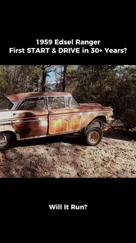 WILL IT RUN 1959 EDSEL RANGER SITTING 30 YEARS?#willitrun #recovery #rescue #restoration #engine #car #old #tiktok #fyp #foryourpage 