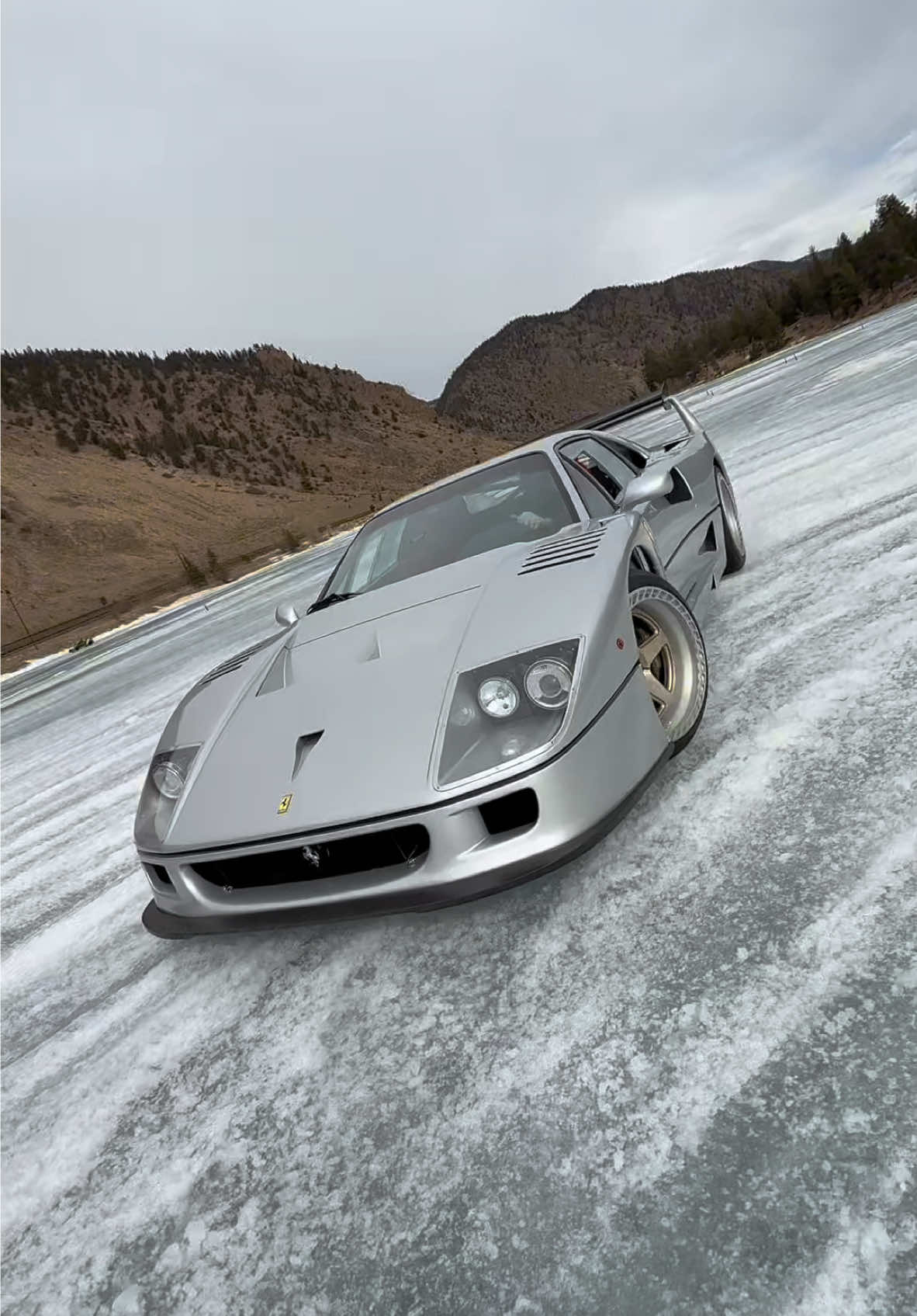 Yes…. It’s real #f40 #ferrari #frozenlake #hypercar #supercar