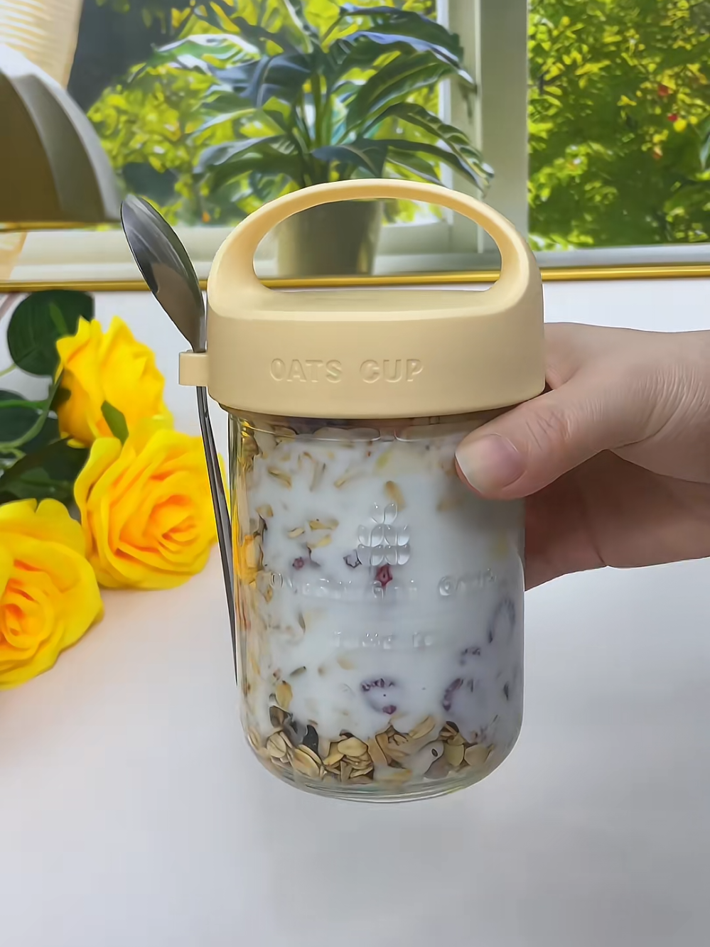 Gelas Tumbler Kaca Aesthetic Oatmeal 350ml Dengan Tutup Anti Tumpah Free Sendok Stainless #tumbler #tumblr #tumblrgelaskaca #aesthetic #sarapan #breakfast #fyp 