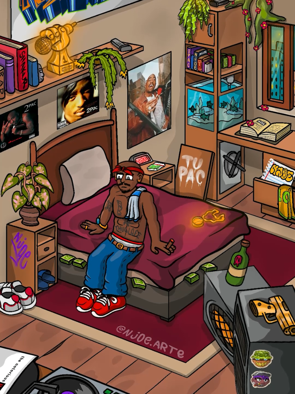 2pac . . #cartoons #animation #artedigital #papeldeparede #wallpaper #hiphop #rap #2pac #2pacshakur #tupac #wallpapers #cartooncharacter #fyp 