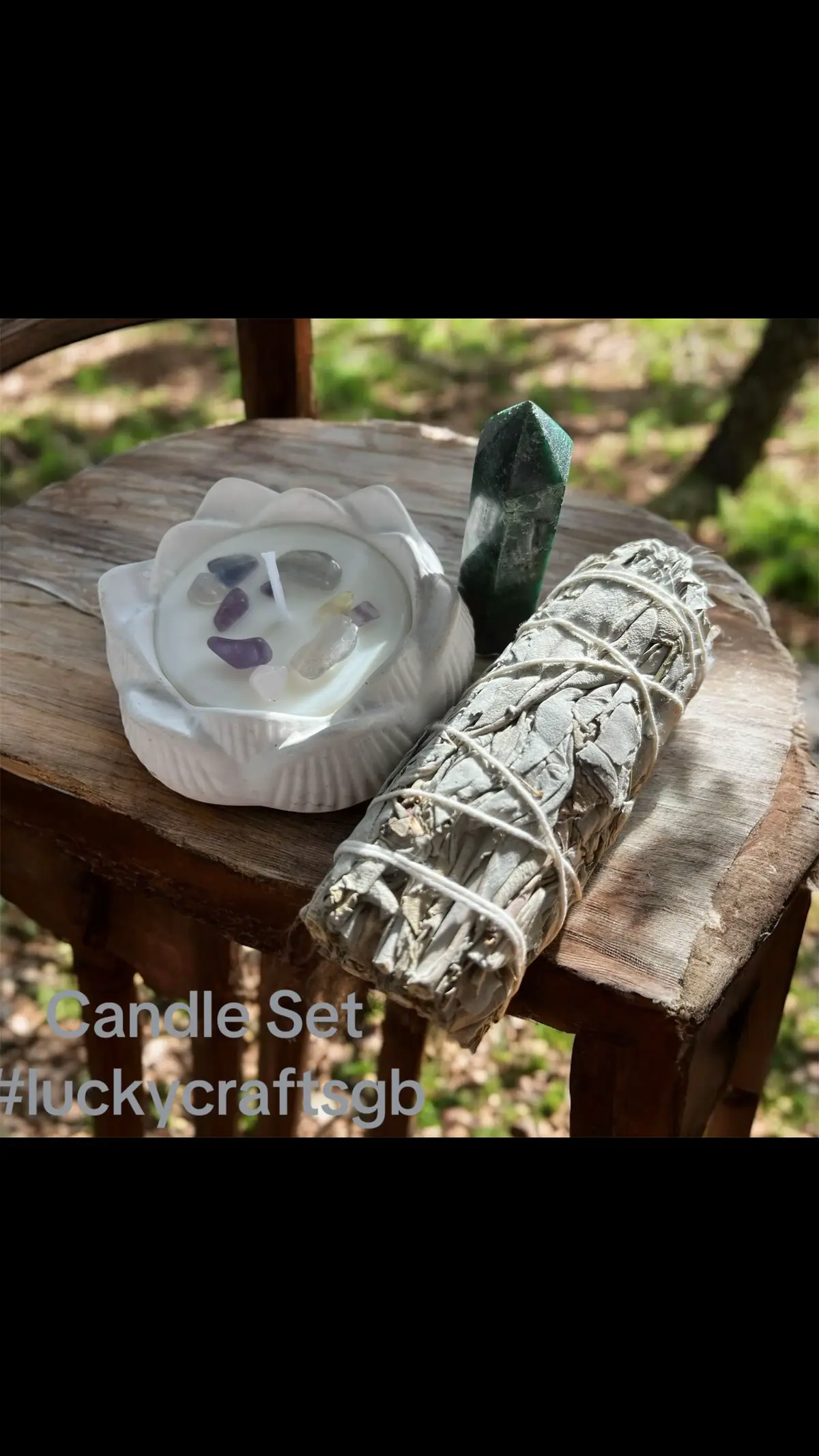 #candleset#luckycraftsgb #noparabens #crystals #whitesage