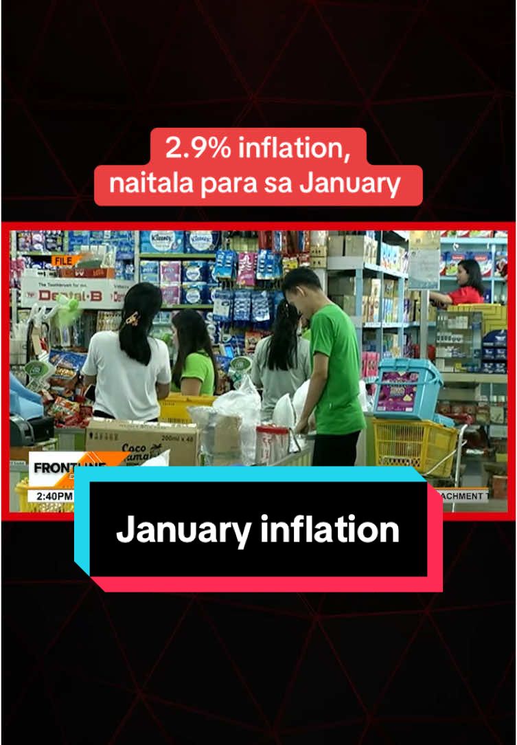Nanatili sa target ng gobyerno ang #inflation o ang pagtaas ng presyo ng produkto at serbisyo nitong January 2025. #News5 #NewsPH #BreakingNewsPH #SocialNewsPH  #FrontlineExpress