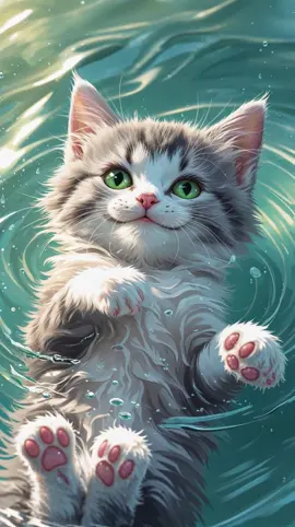 🌊🐱 Floating through life like this adorable kitten—carefree, happy, and glowing in the sunlight! ☀️✨ Keep swimming, keep smiling, and never stop chasing your dreams! 💙🐾 #StayStrong #AnimeLiveWallpaper #CuteKitten #WholesomeMoments #StayMotivated #DreamBig #SoftAesthetic #LiveWallpaperLover #RelaxingVibes #AdorableMood #KeepGoing