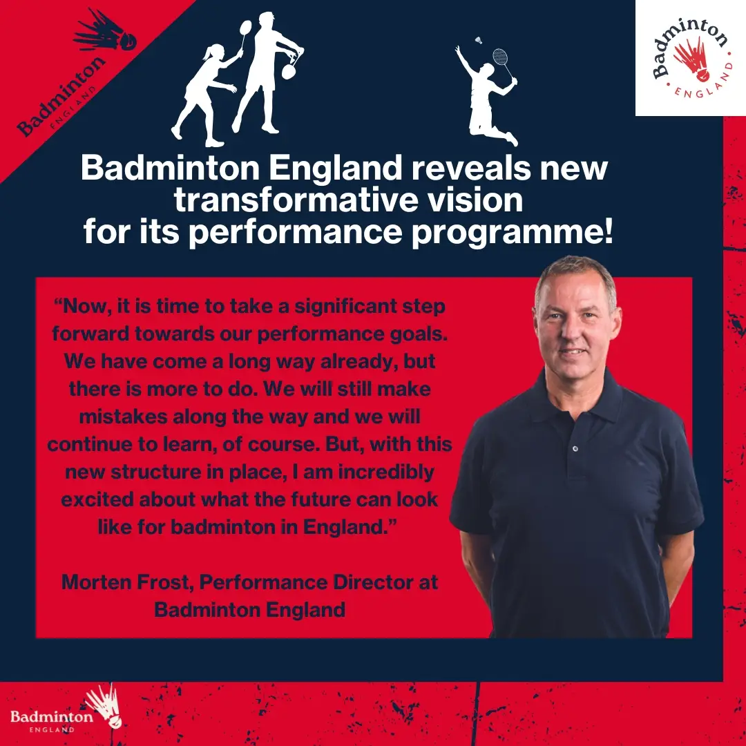 : 🚀 Big News for Badminton in England! 🏸 Badminton England is taking a bold step forward with a new transformative vision for its performance programme! 🎯 Exciting times ahead! 🔥👇https://www.badmintonengland.co.uk/performance-restructure/ #BadmintonEngland #PerformanceProgramme #FutureOfBadminton