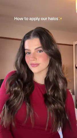 How to apply our halo extensions with the stunning @topaz beeston 💕✨ #Halo #howtotiktok #lullabellz #fyp #hair #hairtok #extensions 