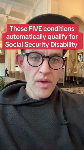 If you are applying for Social Security disability benefits with most impairments, you are required to demonstrate how your limitations impact your ability to function throughout a 40 hour workweek. However, these five conditions automatically result in a favorable decision if you are not earning above SGA.  ##ssa##disability##ssi ##disabilitybenefits##Socialsecuritydisability##ssdi##disabilitylawyer##socialsecurity