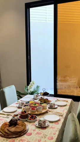 🥐🌸🫖🥞🍓🫐⛅️✨ #فطور #حفلة_شاي #اكسبلور #الشعب_الصيني_ماله_حل😂😂 