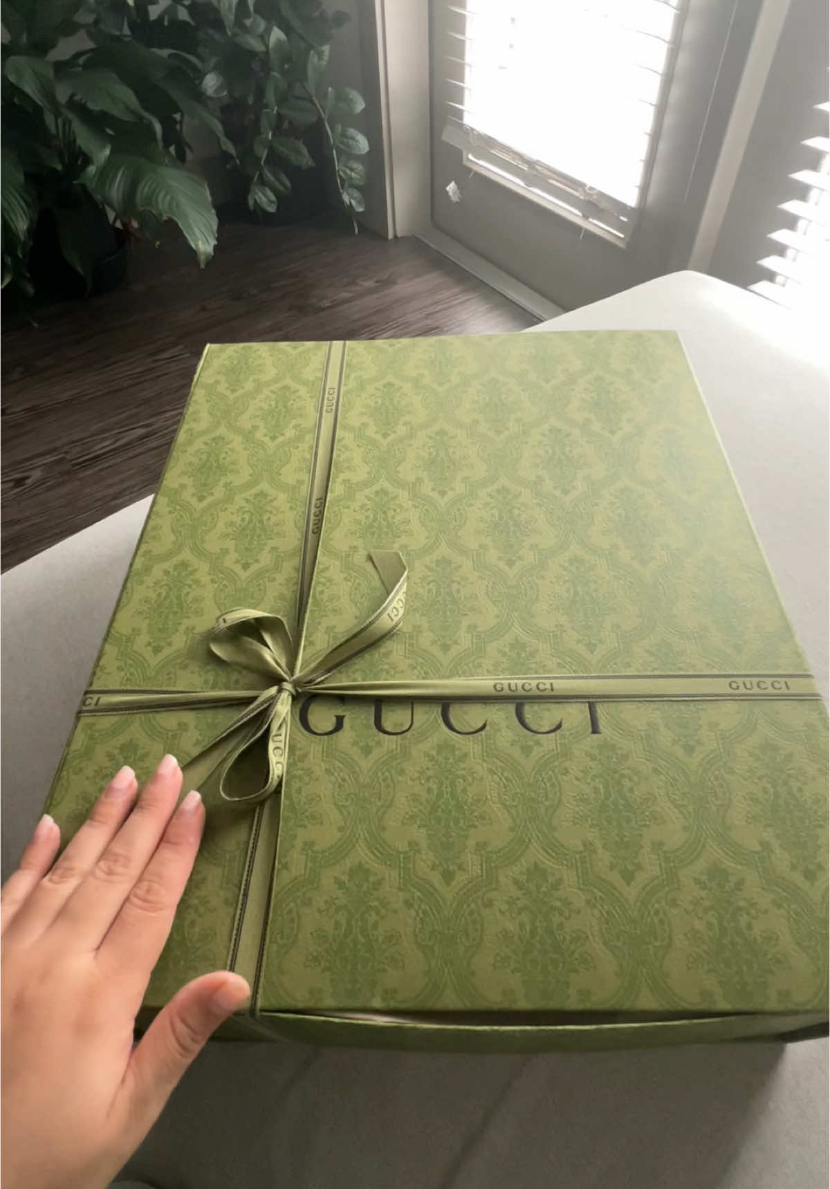 Look what came in the mail 🥹 #firsttimeparents #guccidiaperbag 