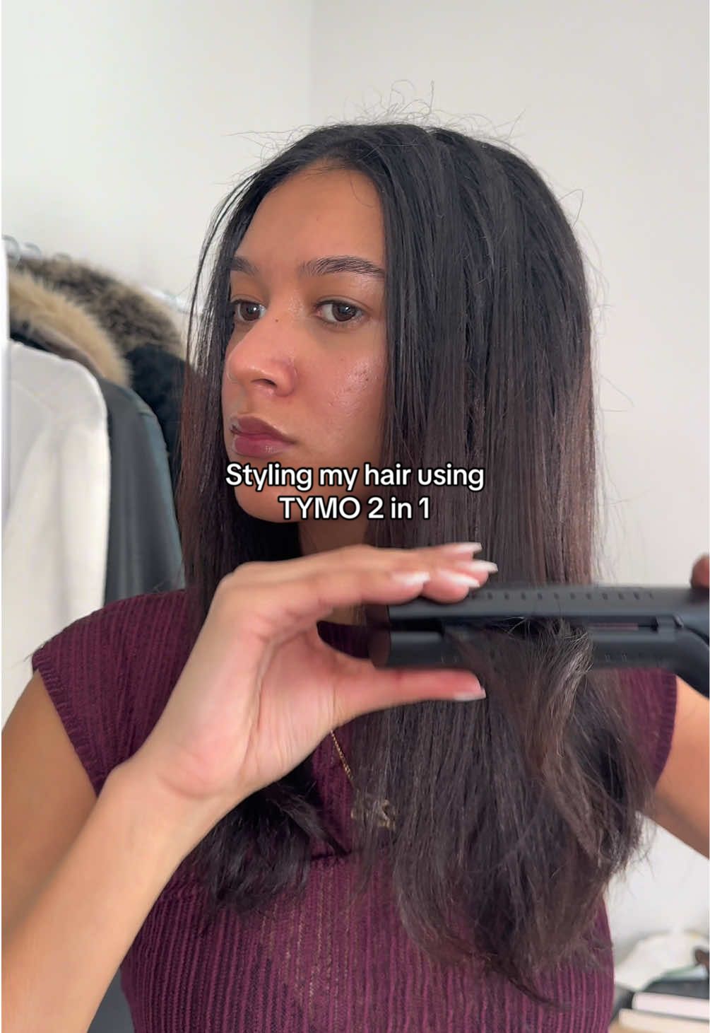 Styling my hair using the TYMO 2 in 1 ⭐️ I finally have a hair straightener that can double as a curling wand  @TYMO BEAUTY US @TYMO BEAUTY  #tymo #tymobeauty #straighthair #hairtools #tiktokshopfinds #straightinghair #airflowstyler #creatorsearchinsights 