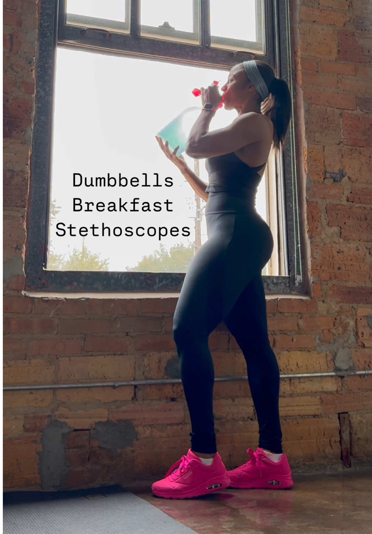 Studio | Dumbbells | Breakfast | Stethoscopes 🩺  The balance between nurse life, content creation, and entrepreneurship feels like a never ending dance.  One thing that helps is having a written schedule and being disciplined to stick to the schedule. It’s not always easy but when you find a flow that works for you, it’s not as exhausting.  “It’s a lot more than mind over matter. It takes relentless self-discipline to schedule suffering into your day, every day. - David Goggins  #plan #discipline #schedule #balance 