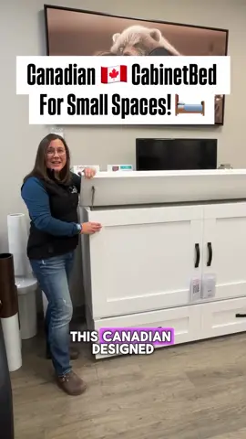 This Canadian designed CabinetBed is a clever way to have company stay over when you have a small space 👍. Display, store and sleep with one piece of furniture! #cabinetbed #yxelocalbusiness #saskatoon #guestroom #mattress