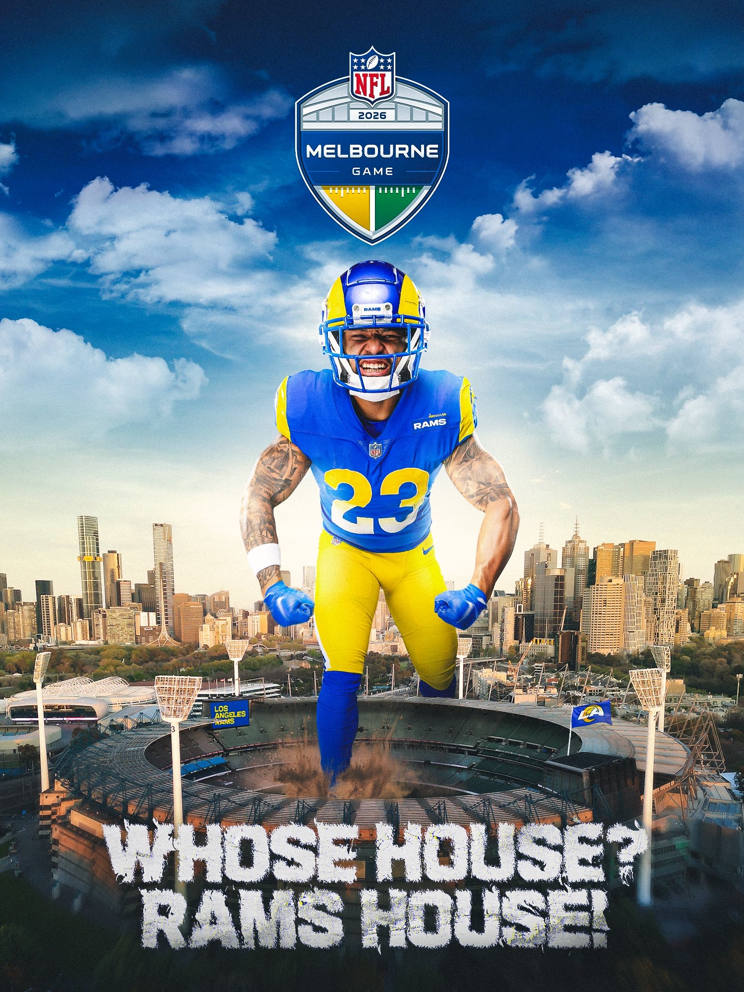 BREAKING: The Los Angeles Rams will host an #NFL home game at the MCG! 🐏 🇦🇺 The Melbourne Cricket Ground will be the #RamsHouse with Los Angeles confirmed as the 2026 Melbourne Game designated team. #football #NFLMelbourne #Australia #MCG #Rams #sportsontiktok #fyp #foryoupage #espnaustralia