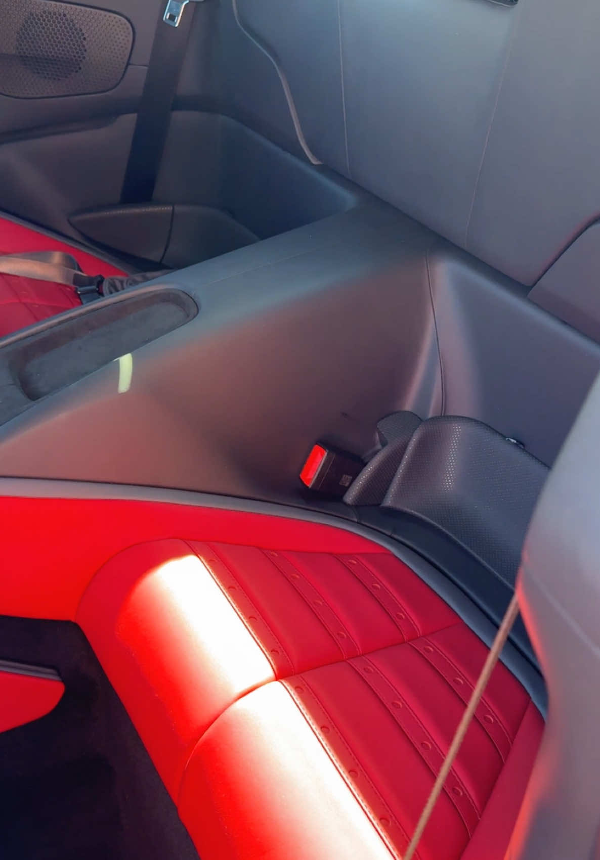 Back seats in the Ferrari Roma Spider. #ferrari #ferrariroma #ferrariromaspider #romaspider #v8 #twinturbov8 #cars #ferrarilife #carsoftiktok 