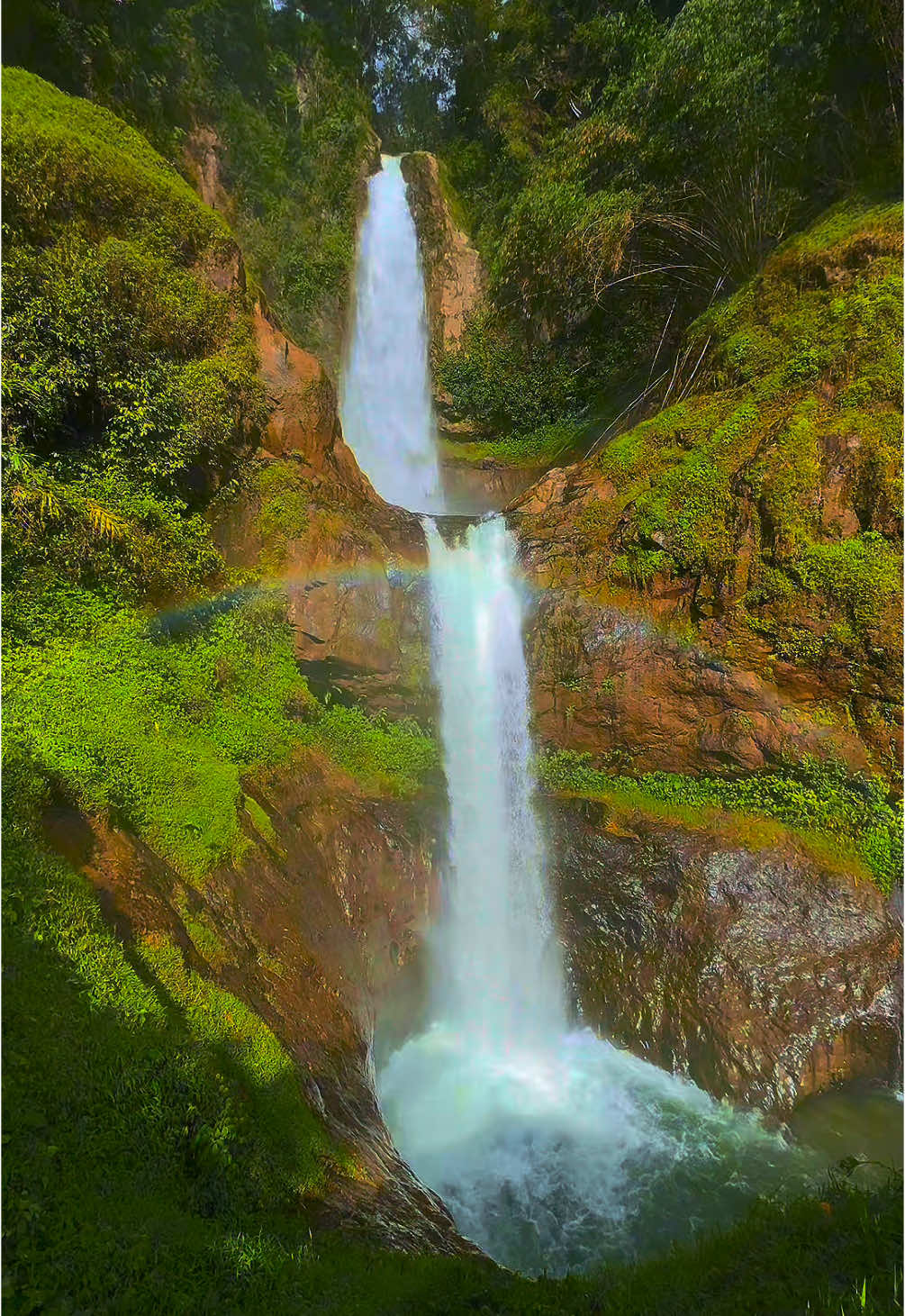 Ada Pelangi di Curug Uci 📍Cisewu, Garut #holiday #healing #jalanjalan #liburan #wisata #wisatagarut #curug #backpacker #solotraveller #garut #solobackpacker #fyp
