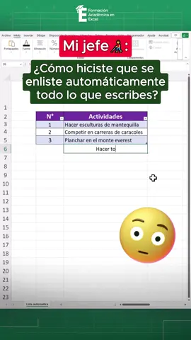 Enlista automáticamente en Excel con este hack. 😳🔥 #excel #exceltips #exceltutorial #excelbasico 