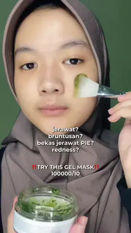 buat yg punya acne skin: jerawat, bruntusan,jerawat PIE & kemerahan PAKE INI‼️ gel mask ini bagussss bgtbgtbgt instant calming & smooting, bikin kemerahan lebih mereda. WORTH TO TRY~~~🥹💗 #gelmask #acnawaymugwortgelmask  #maskerjerawat #jerawat  #bekasjerawatpie #acneskincare  #acnaway 