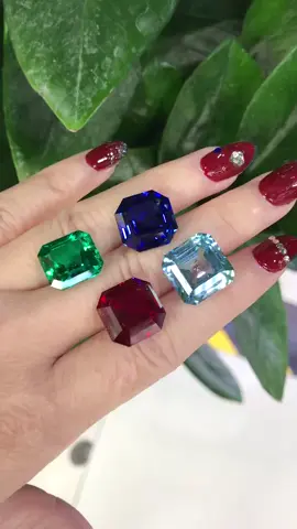 Big carats Asscher Cutting in Lab grown Emerald /Sapphire /Ruby /Aquamarine 🤟🥰😘😍 #labgrowngemstones #gemstone #jewelrymaking #jewelrycustom #emerald #sapphire #ruby #aquamarine #jewelrymaking #jewelrybusiness #jewelrycustom #jewelryshop #fyp 