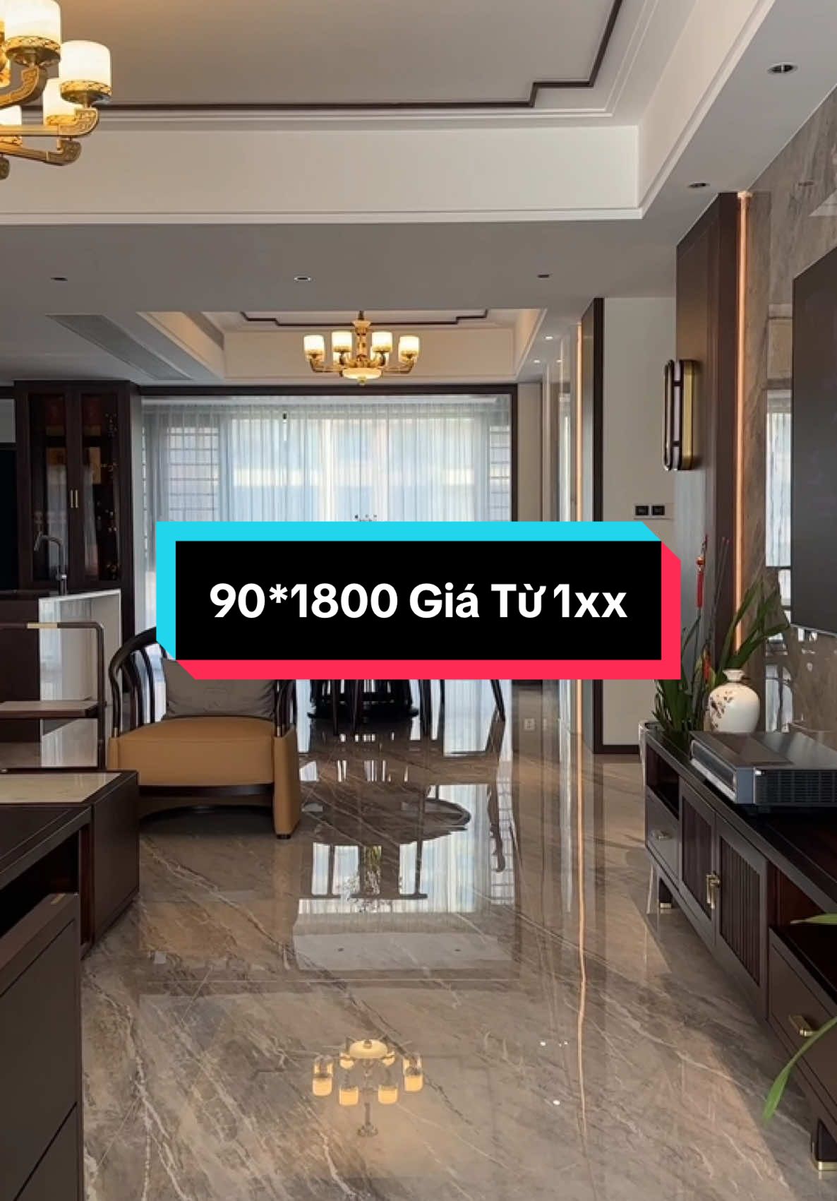 Gạch lát sàn hoa văn liên tục 900*1800 được hàng xóm khen ngợi vì hoa văn liên tục vô hạn, nâng đỡ toàn bộ ngôi nhà và phù hợp với phong cách Trung Quốc mới#trangtri #gạch_ốp_lát #gạch_ấn_độ #gạchtrungquốc #gạchphatson #xuhuong #1xx #nhadep 