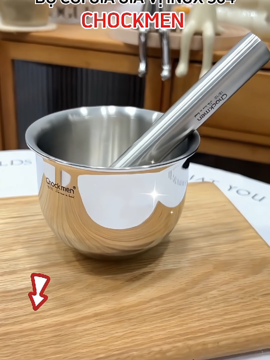 bộ chày cối inox 304 giã gia vị hãng Chockmen#giadung_giadinh01 #cuahangdodungnhabep1 