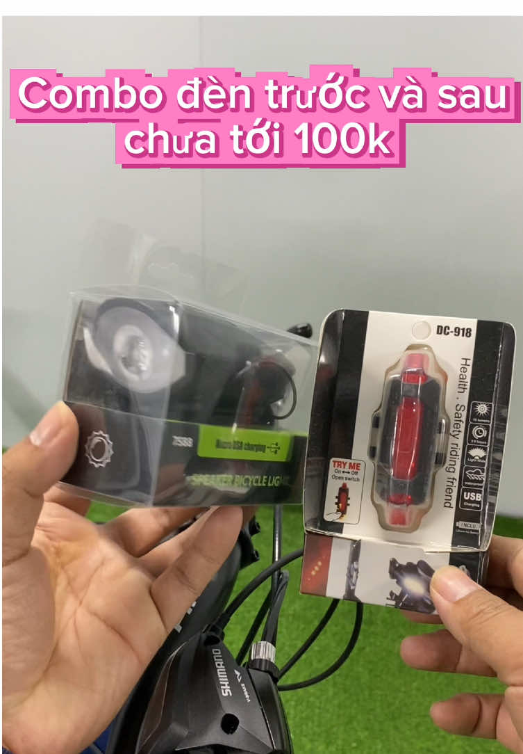 Combo đèn xe đạp trước và sau #combodenxedap #dencoixedap #denhauxedap #denxedap 
