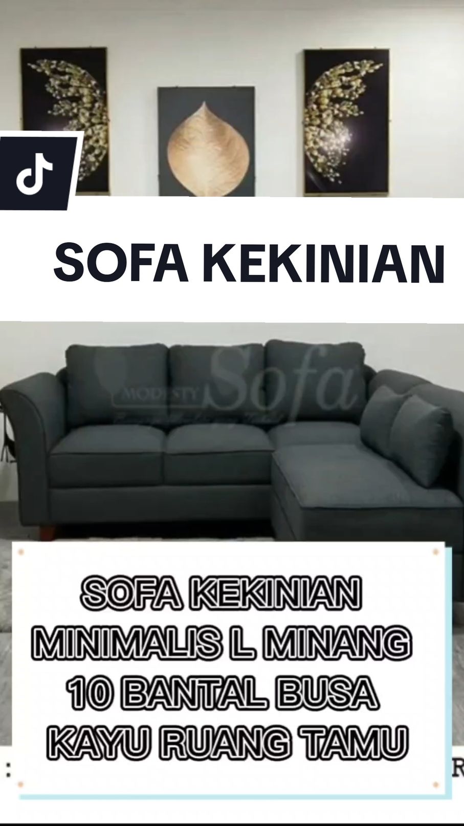 SOFA KEKINIAN MINIMALIS L MINANG 10 BANTAL BUSA KAYU RUANG TAMU #sofa #fyp #kursiruangtamu #sofakayu 