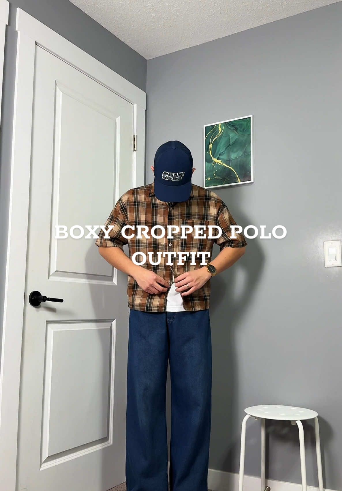 BOXY CROPPED POLO OUTFIT. TRY THIS MOCHA COLOR #boxycroppedpolo #huilishi #outfitideas #outfitinspo #fitcheck 