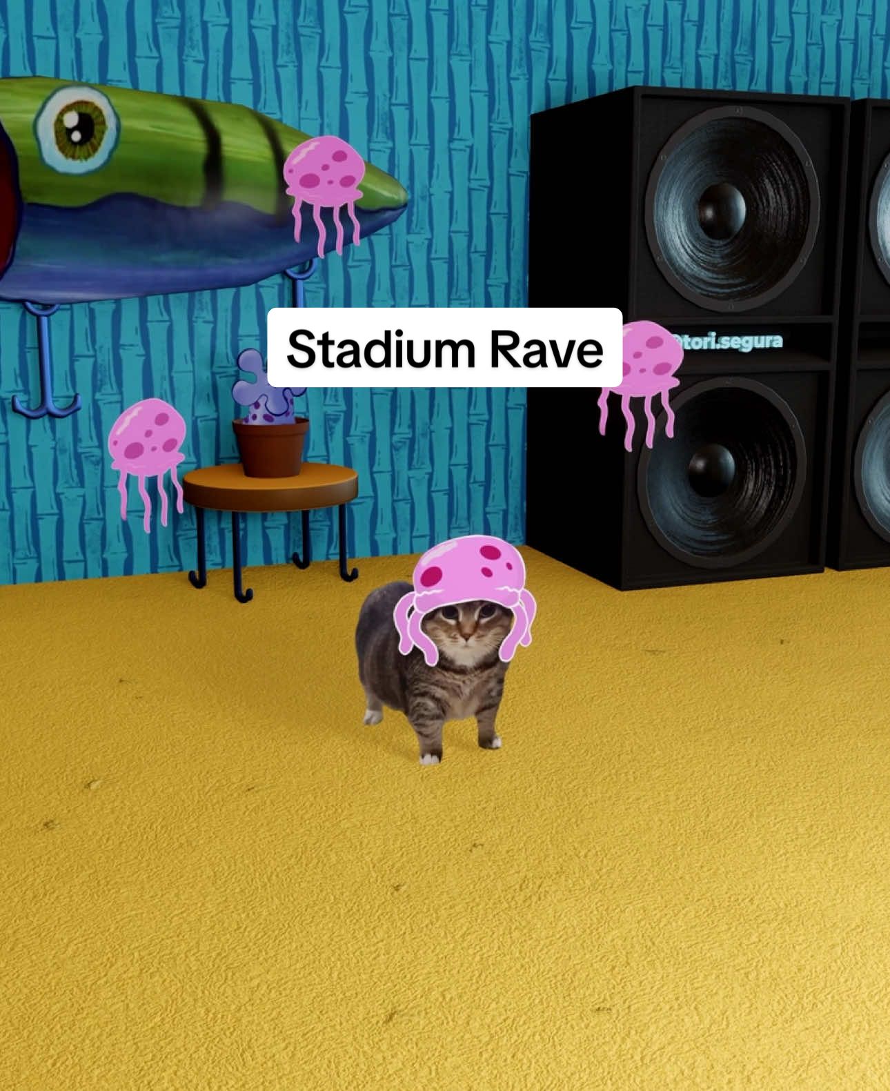 Jellyfish Jam (uia version) 🪼 OIIA Cat x Stadium Rave from Spongebob Squarepants 🗣️ @oiacatethel ✨ #cats #lyrics #spongebob #jellyfish #foryou #fyp 