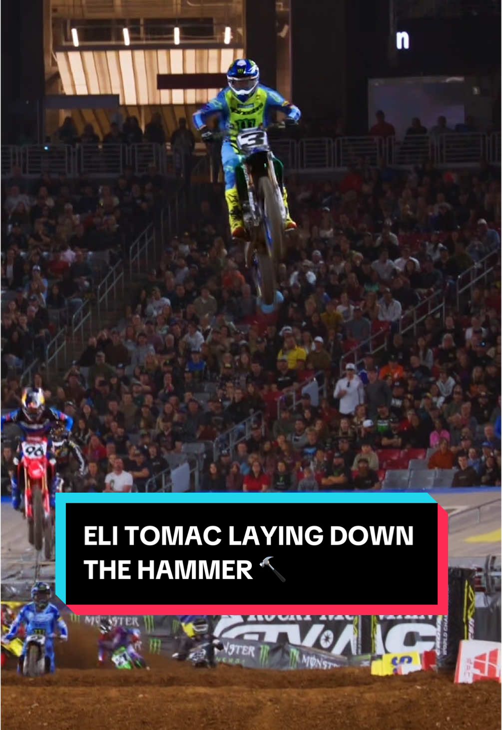 Eli Tomac from Round 4 of @SupercrossLIVE 😳  Watch the full vid, now playing in “UNSOUND” - out now on the #MonsterEnergy YouTube channel. Link in bio. #SupercrossLIVE #Supercross #Moto 