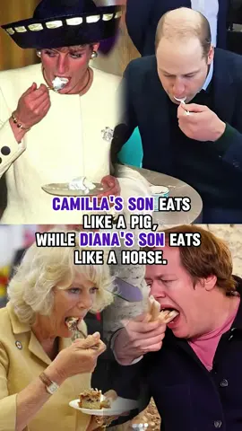 Camilla’s son eats like a pig, while Diana’s son eats like a horse #camilla #tomparker #princewilliamofwales #diana #queen #mother #son #rf #royalfamily 