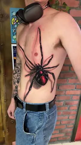 3D Spider tattoo work done by tattoo artist © Daniel Lezama. #spidertattoo #3dtattoo #3dtattoodesign #spidertattoos 