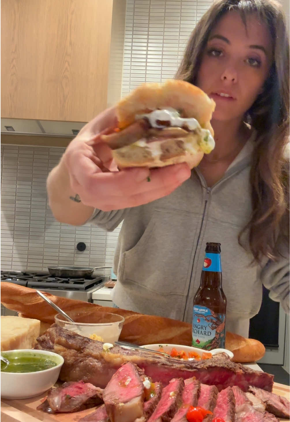 Big steak #biggame big @Angry Orchard Stan #DontGetAngryGetOrchard #ad #21+