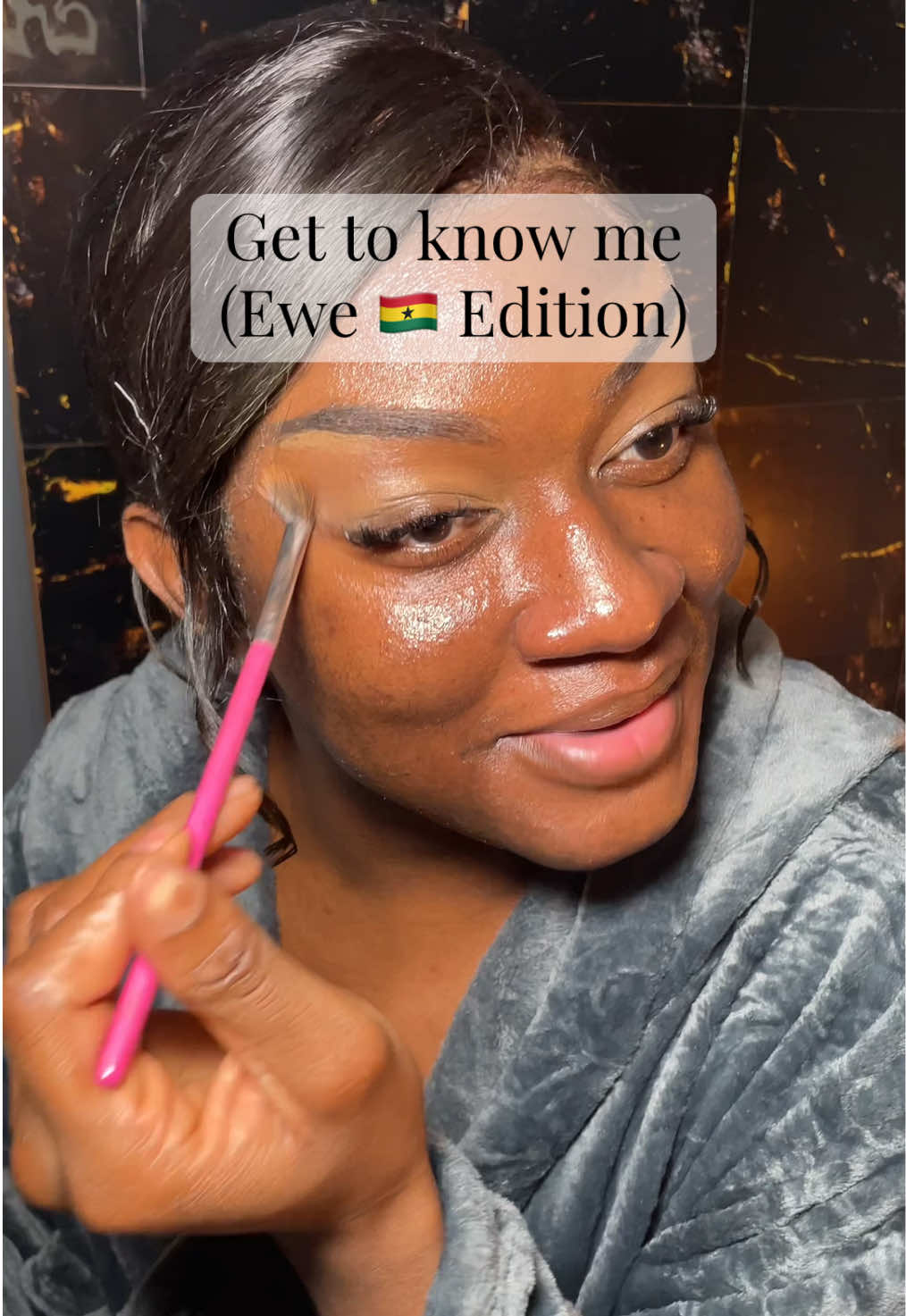Glamming up while speaking my mother tongue—Ewe! Makeup is art, and so is language.   where are you from? #EweLanguage #GhanaianBeauty #AfricanMakeup #WestAfricanBeauty #MakeupTransformation #BeautyContentCreator #MelaninMagic #MakeupAndCulture #ShadesOfSena #NativeLanguageBeauty
