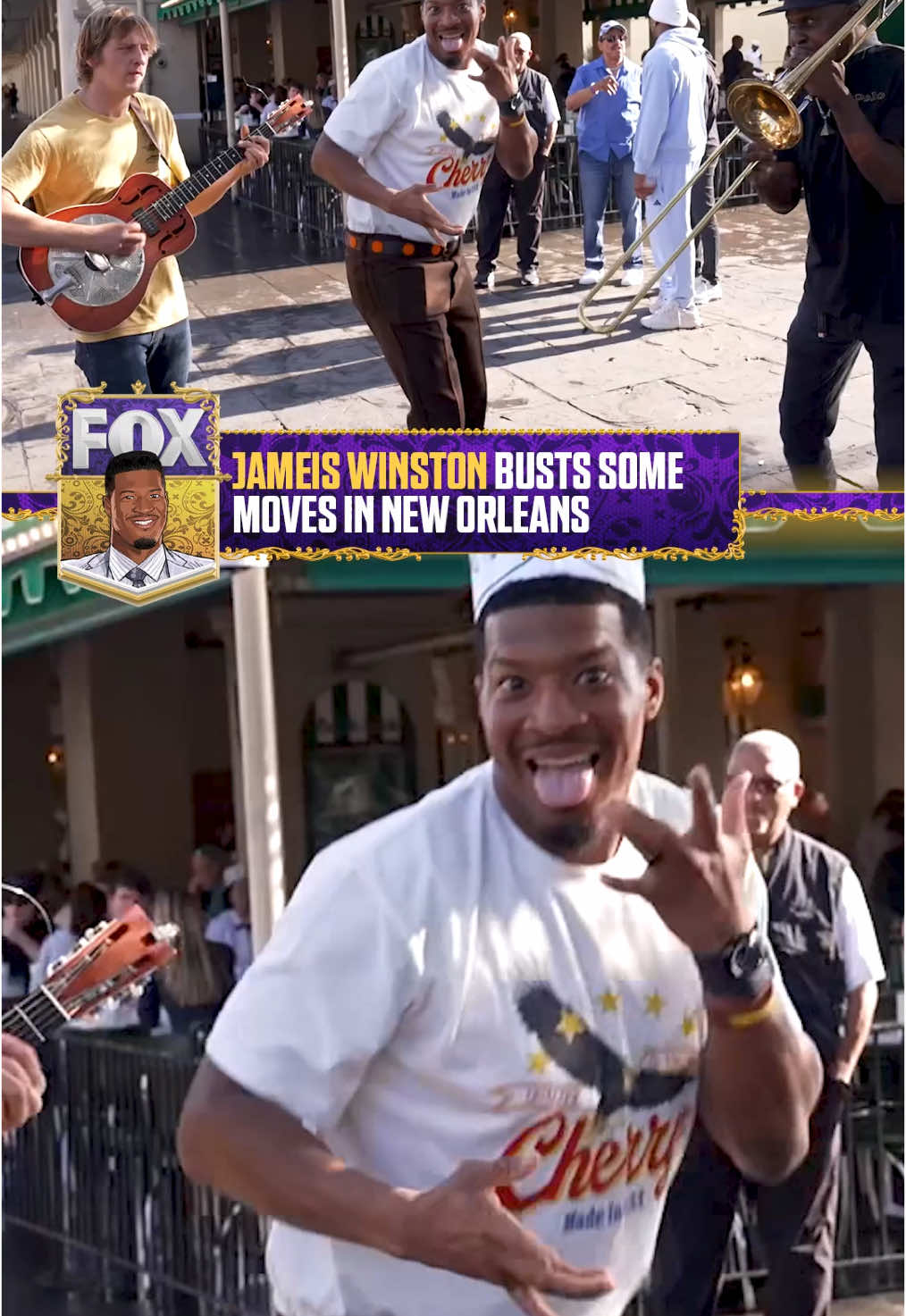 A whole vibe, @Jameis Winston 🕺🎺 #JameisOnFOX #SuperBowl #nfl 