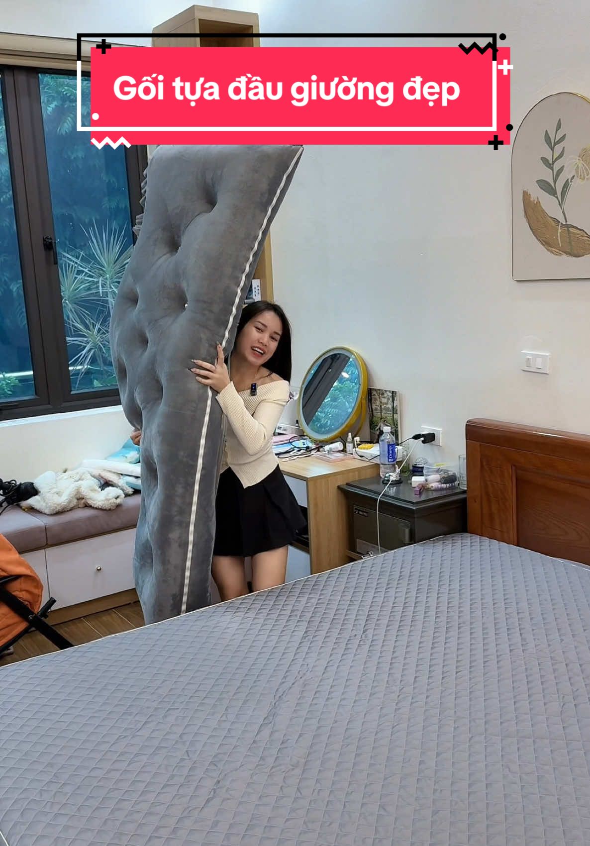 Trả lời @Vukim Thảo gối tựa đầu giường trang trí giường sang chảnh cả phòng #xuhuong #hangmen96 #goituadaugiuong 