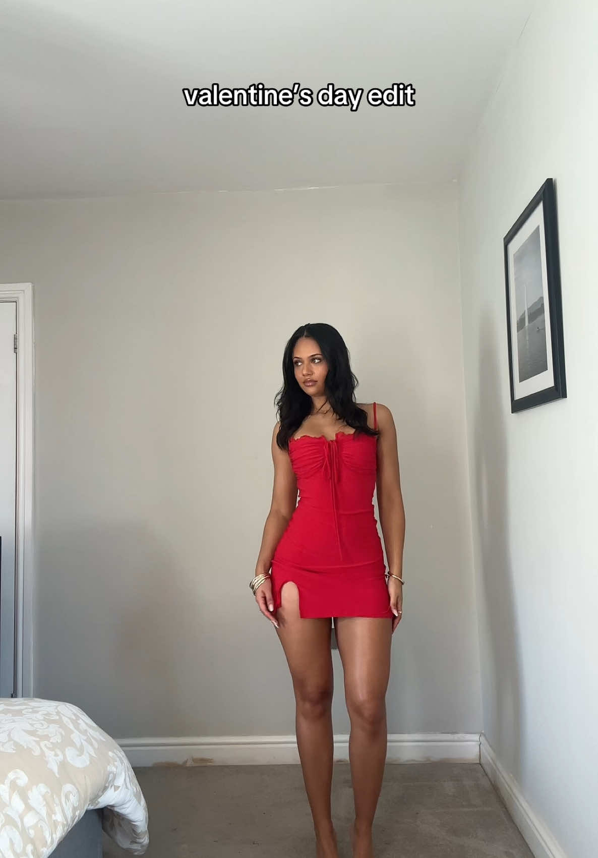 Valentine’s Day w @FashionNova ❤️  🔎 - Bedtime Story Ribbed PJ Short Set - Red 🔎 - Alicia Ruched Mini Dress - Red