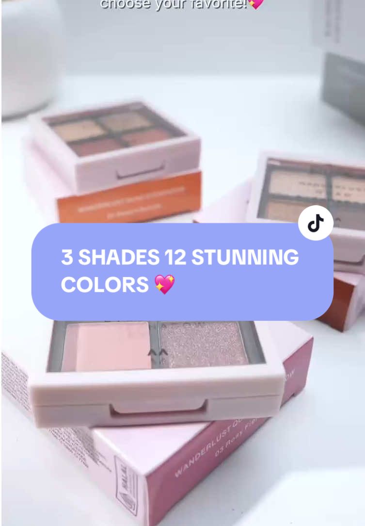 Bingung pilih eyeshadow yang mana? 🤔Tenang, ada 3 palet dengan 12 enchanting colors yang bisa kamu explore buat segala look kamu! ✨ #PIXYWanderlustQuadEyeshadow #EyeSeeSparks