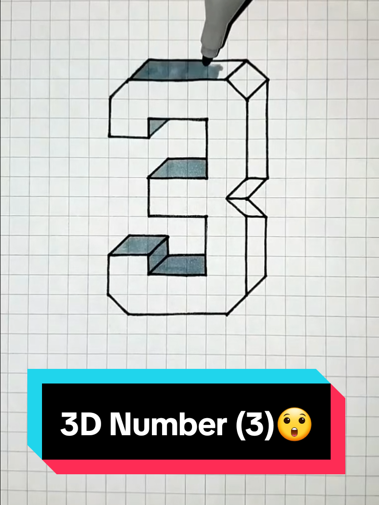 3D Drawing Number (3) Real Illusion 😱😱 #USA #howtodraw #tutorial #fyp_viral_video #tik_tok #viralvideotiktok #viral_video #3ddrawing #creative #realpicture #bestvideo #crazy #hawtodo #omg 